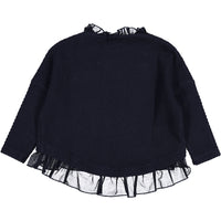 FITH Navy Tweed Ruffle Sweater