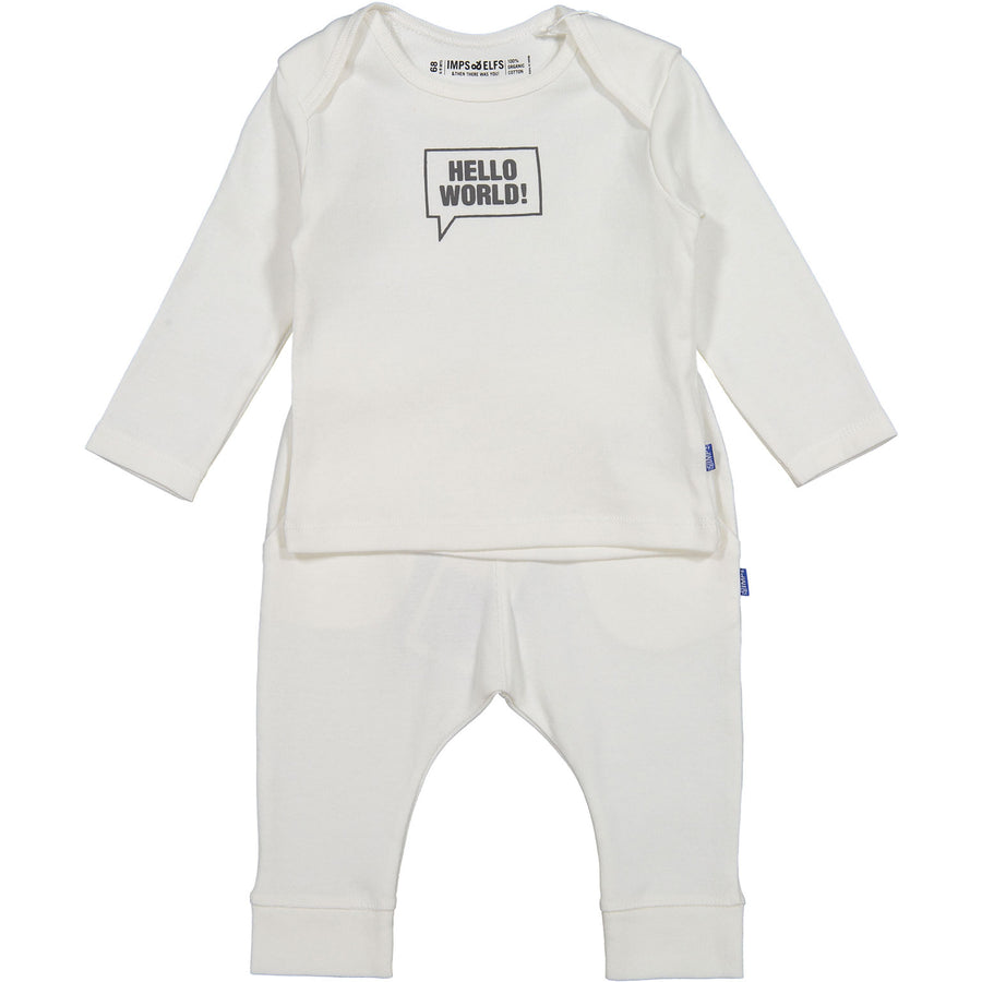 Imps & Elfs White Hello World Legging Set