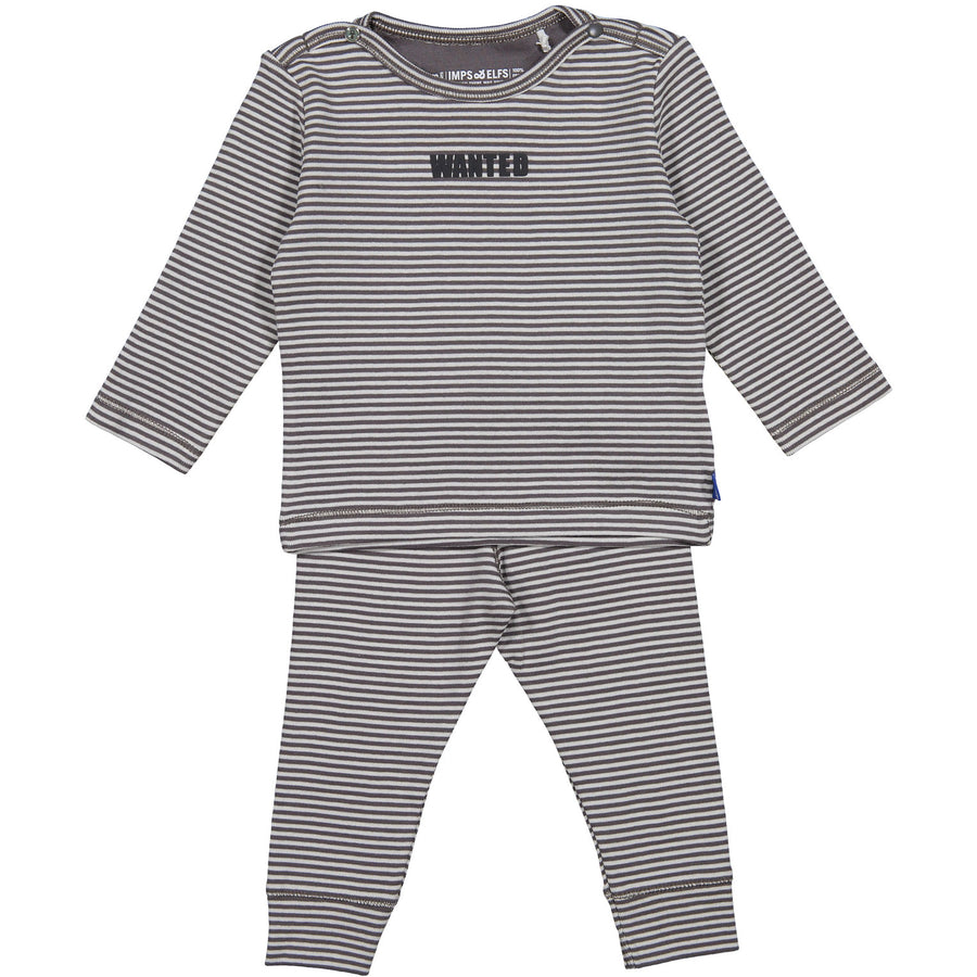 Imps & Elfs Stone Grey Stripe WANTED Legging Set