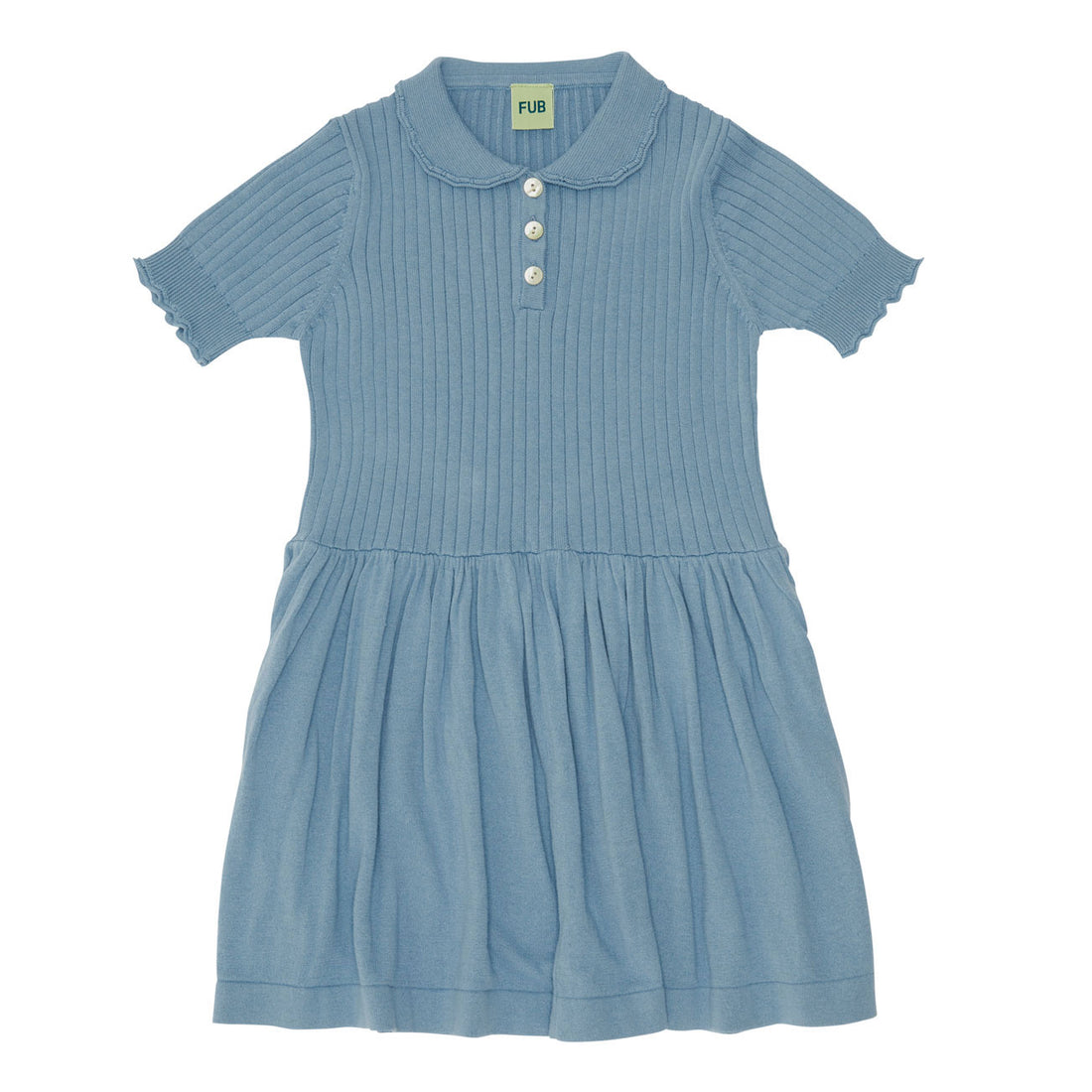 Fub Cloudy Blue Pointelle Dress