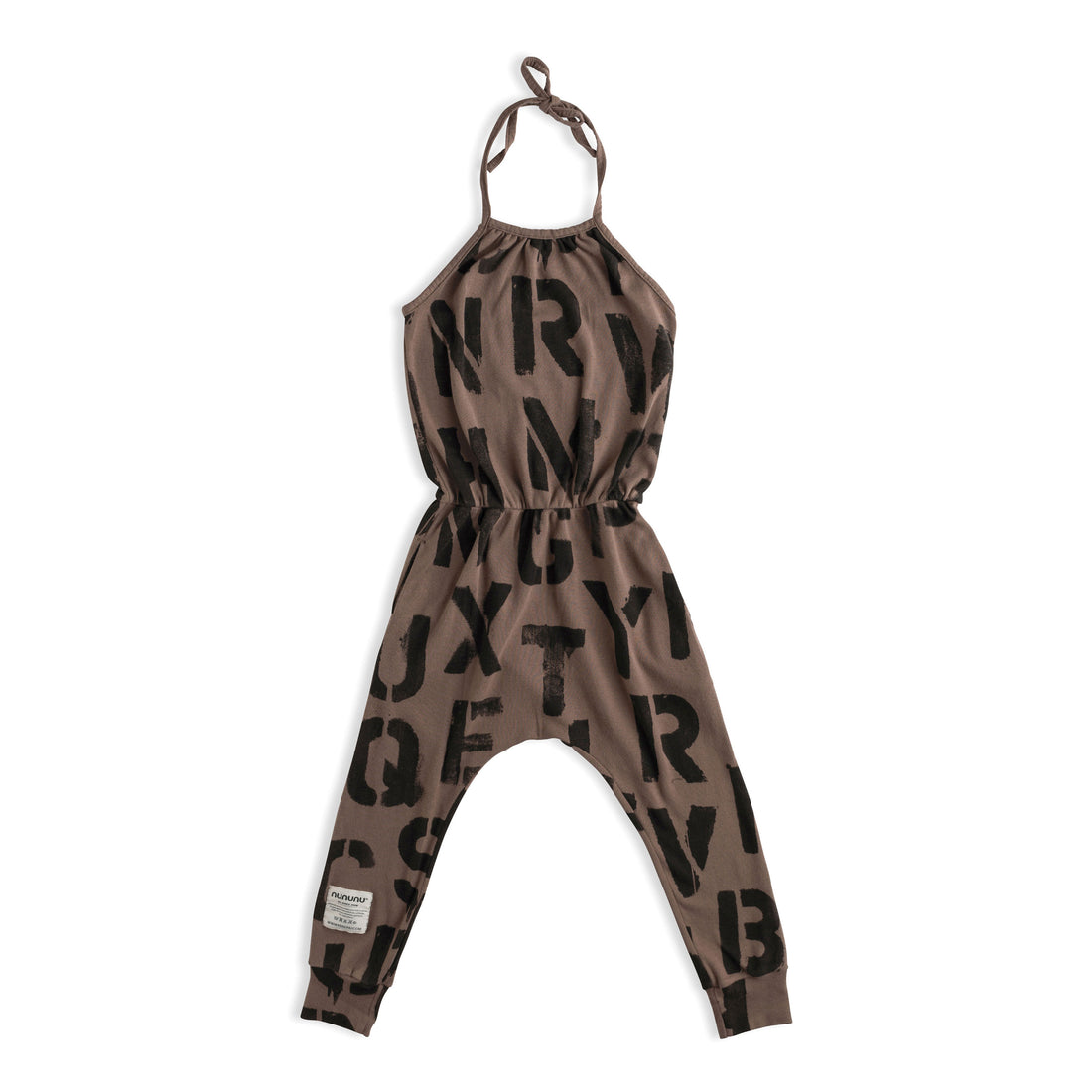 NUNUNU Earth Brown Abc Collar Overall