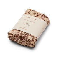 Konges Slojd Winter Leaves Dark Red 3 Pack Muslin Cloth