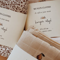 Konges Slojd Petit Amour Rose 3 Pack Muslin Cloth