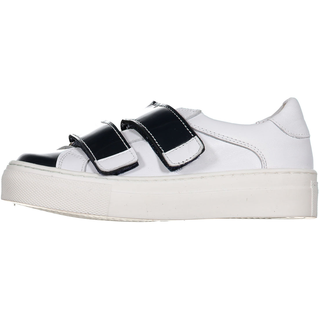 Papanatas White/Navy Patent Velcro Sneaker