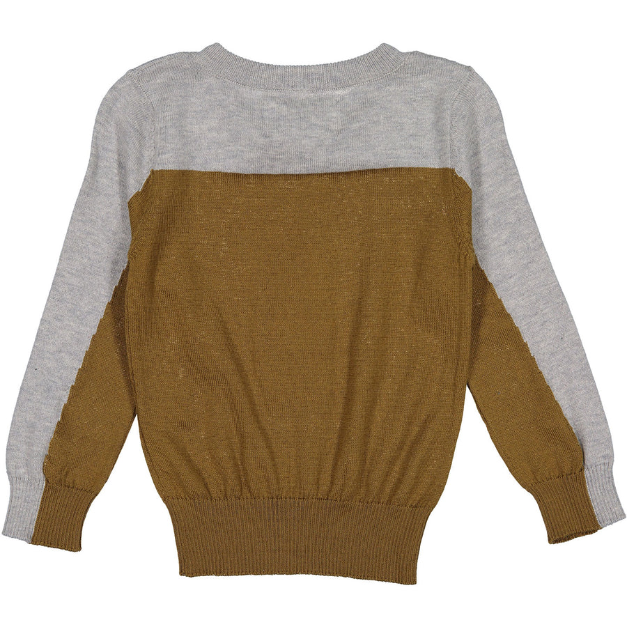 aymara Ginger Colorblock Crewneck Sweater