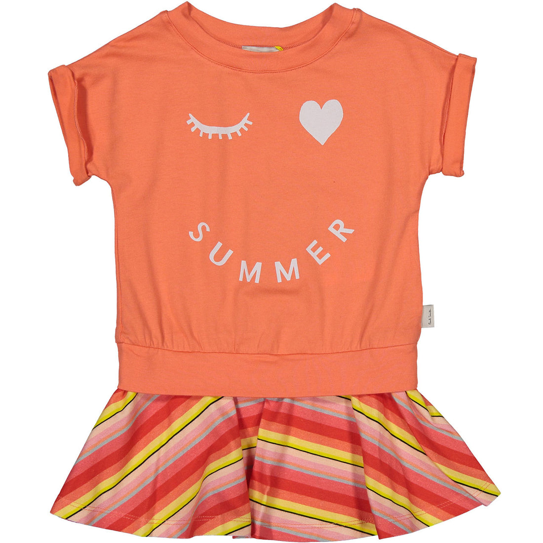 Paul Smith Junior Papaya Heart Summer Dropwaist Dress