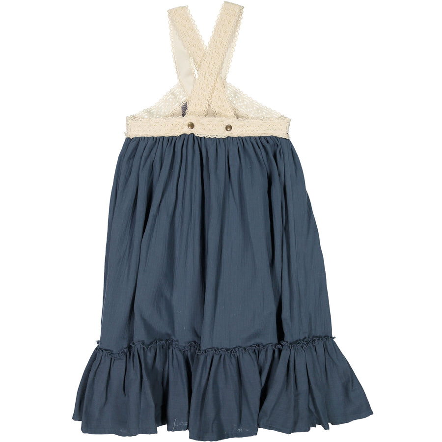 Belle Chiara Blue Long Overall Dress