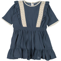 Belle Chiara Bue Ruffle Elbow Dress