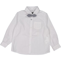 IKKS White Button Down With Bowtie