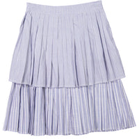 Ava and Lu Chambray Stripe Double Pleated Skirt