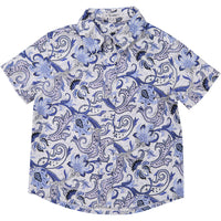 Boys and Arrows Blue Paisley Short Sleeve Shirt