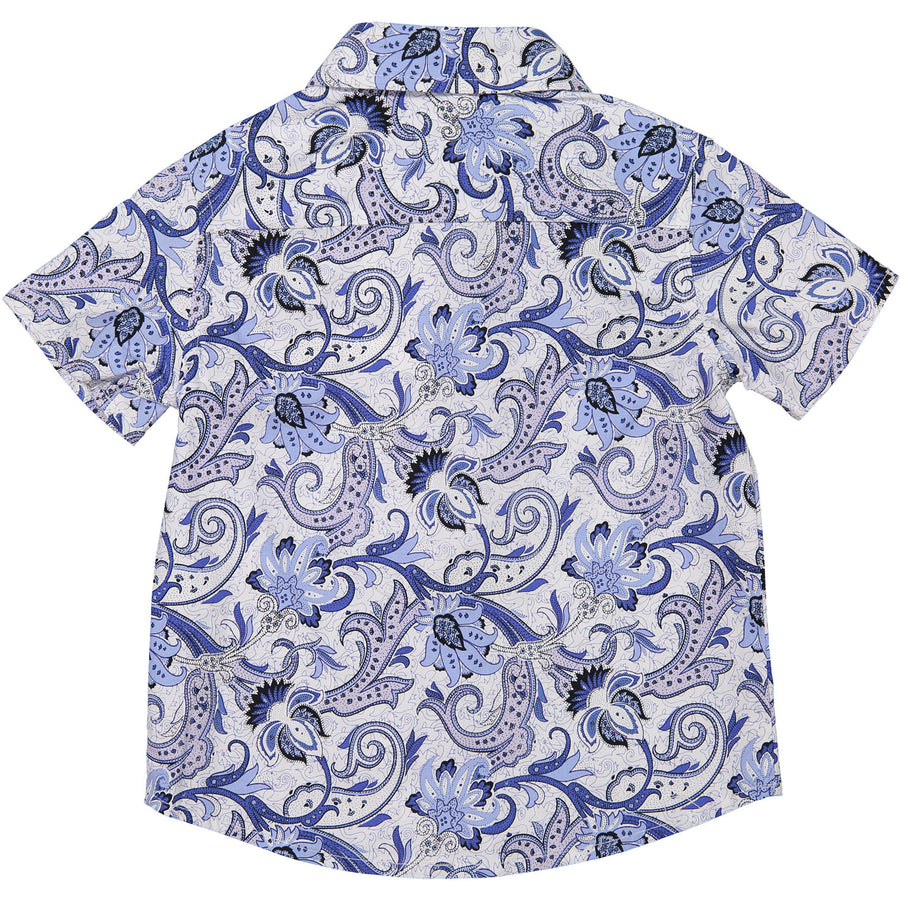 Boys & Arrows Blue Paisley Short Sleeve Shirt