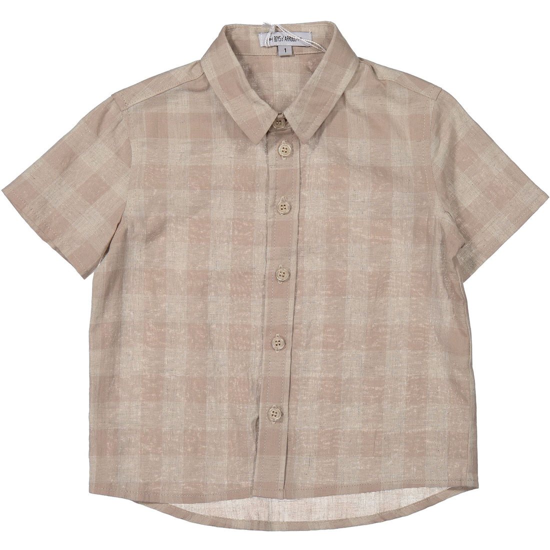 Boys & Arrows Beige Check Short Sleeve Shirt