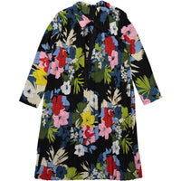A4 Red Floral Ribbon Collar Dress