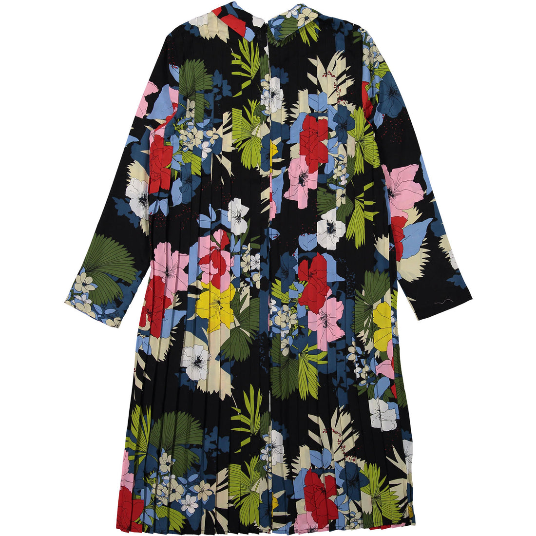 A4 Red Floral Ribbon Collar Dress