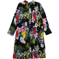 A4 Red Floral Ribbon Collar Dress