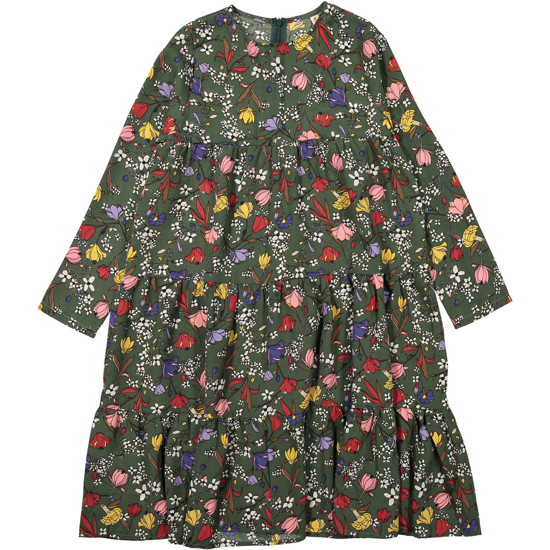 Ava and Lu Green Floral Chiffon Dress