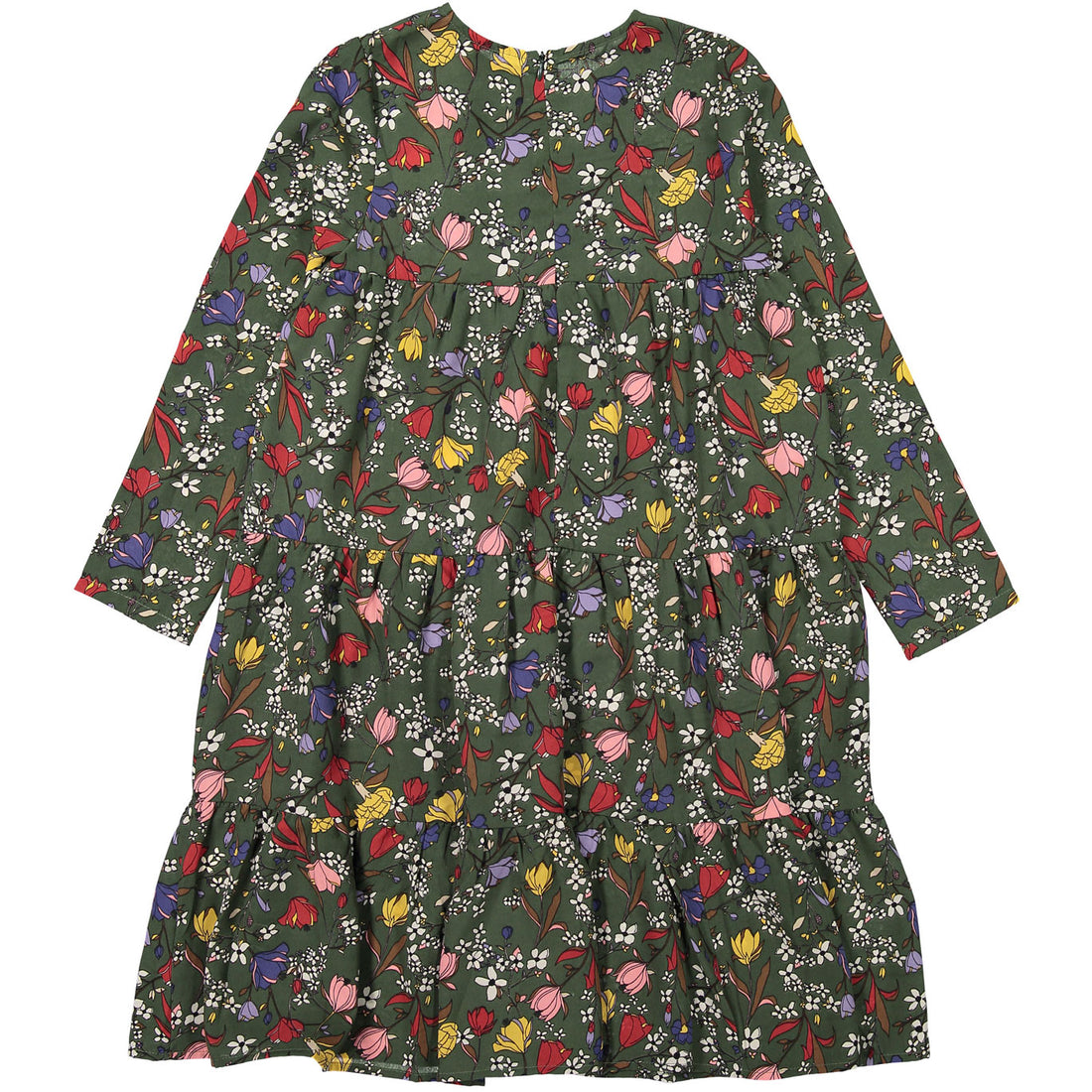 Ava and Lu Green Floral Chiffon Dress