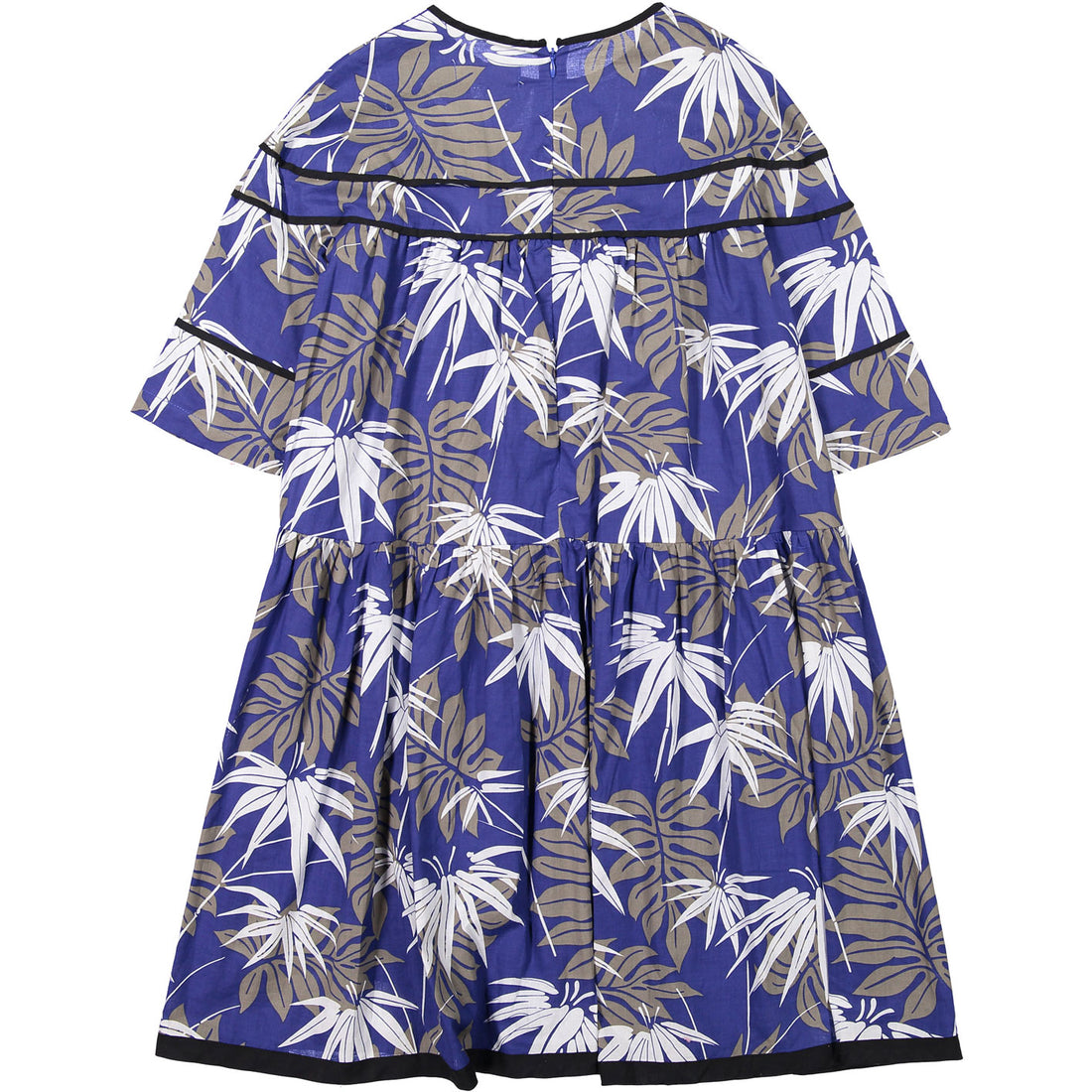 ROWE Blue Abstract Palm Tree Dress