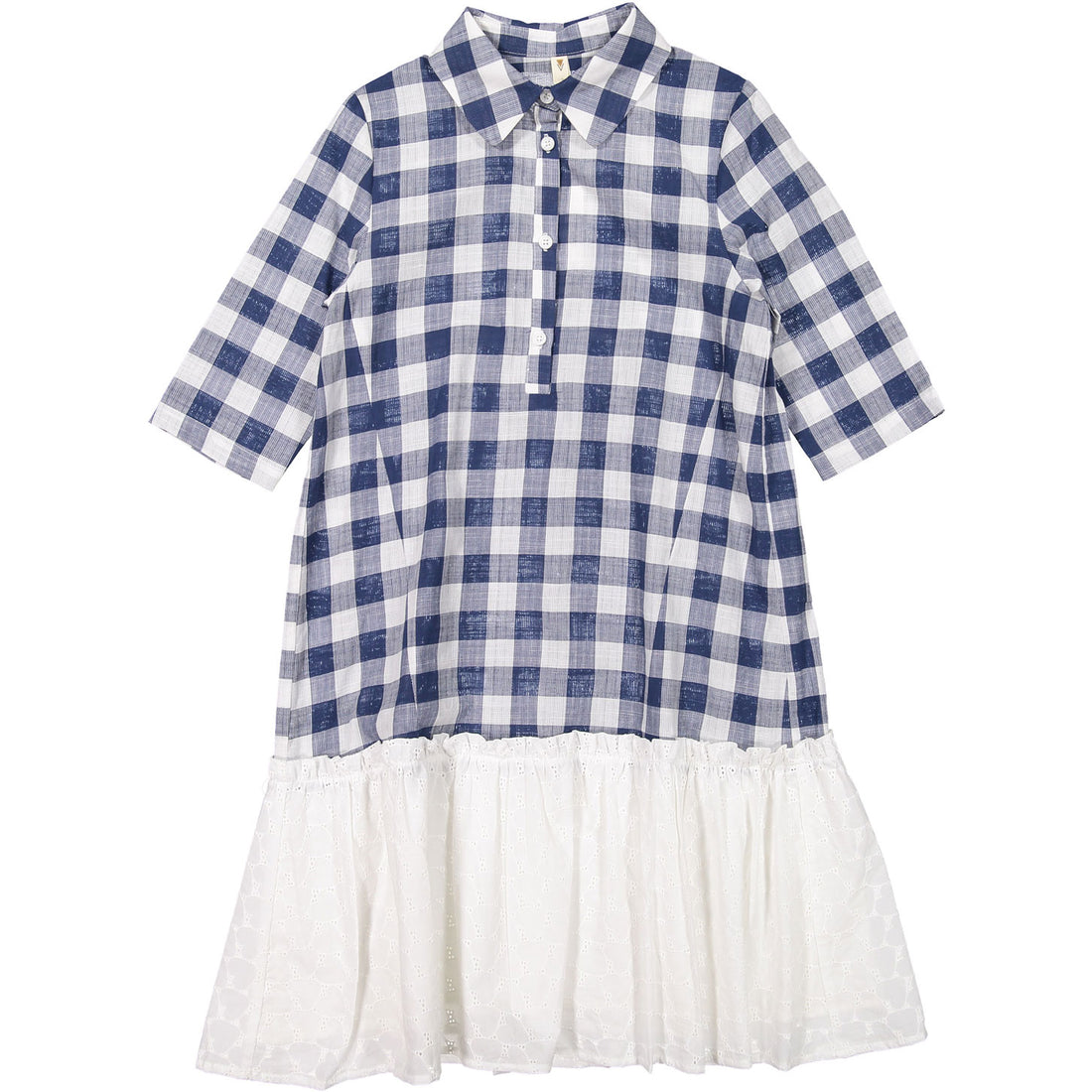 Ava and Lu Checkered Dropwaist Shirtdress