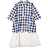 Ava and Lu Checkered Dropwaist Shirtdress