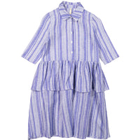 Ava and Lu Chambray Stripe Peplum Shirtdress