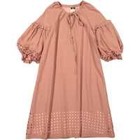 A4 Pink Openwork Hem Dress