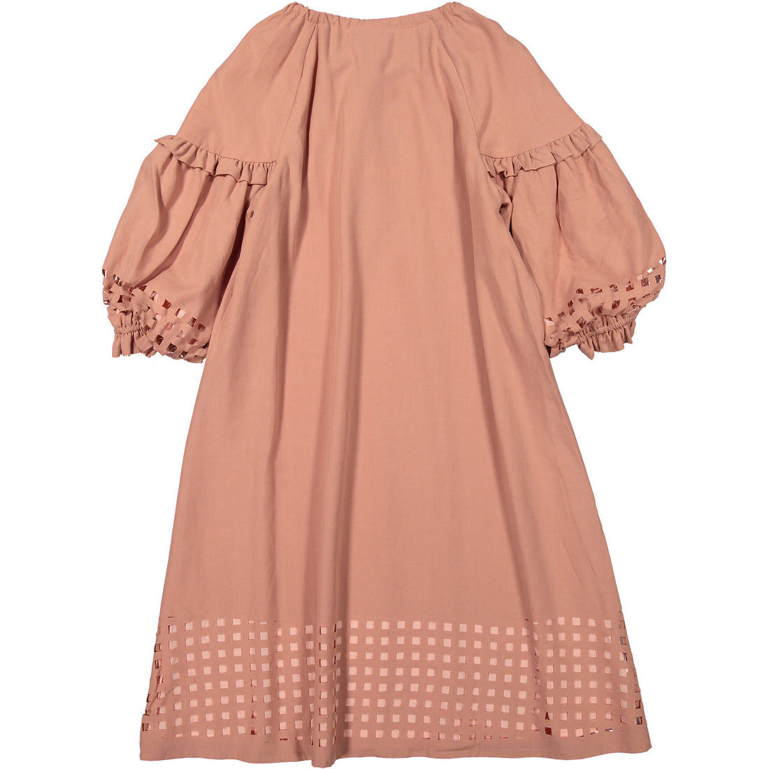 A4 Pink Openwork Hem Dress
