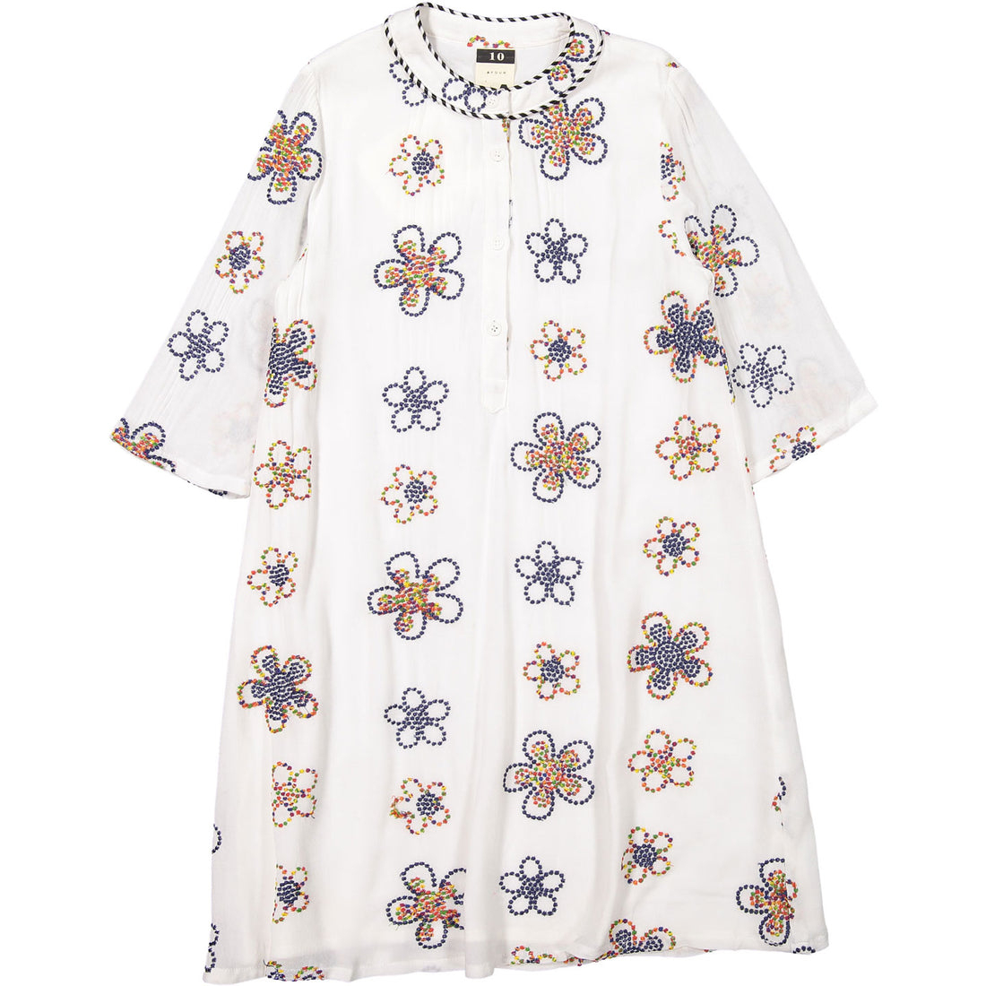 A4 Cream Beaded Flowers Dress