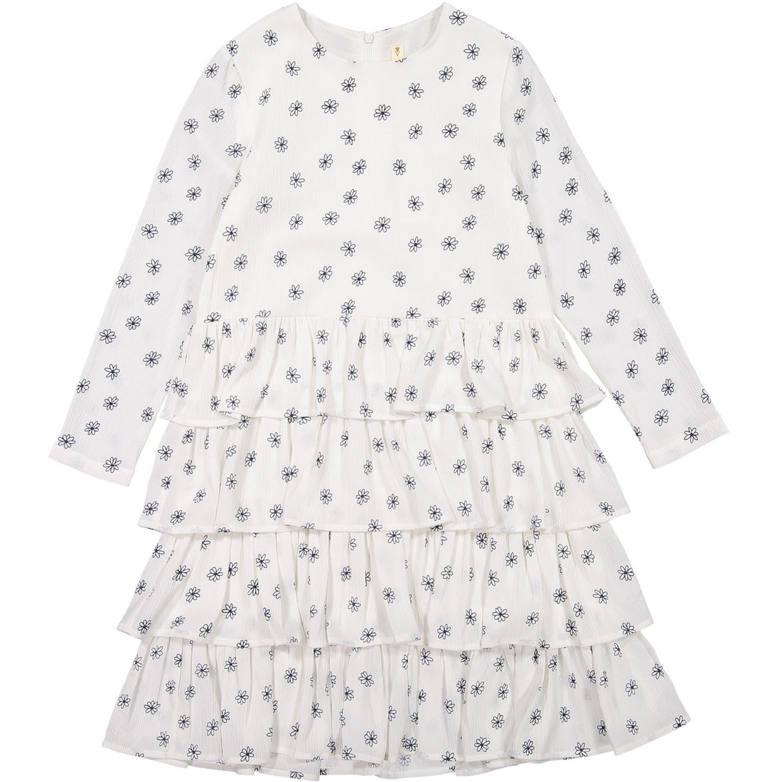 Ava and Lu Flower Print Crepe Layered Dress
