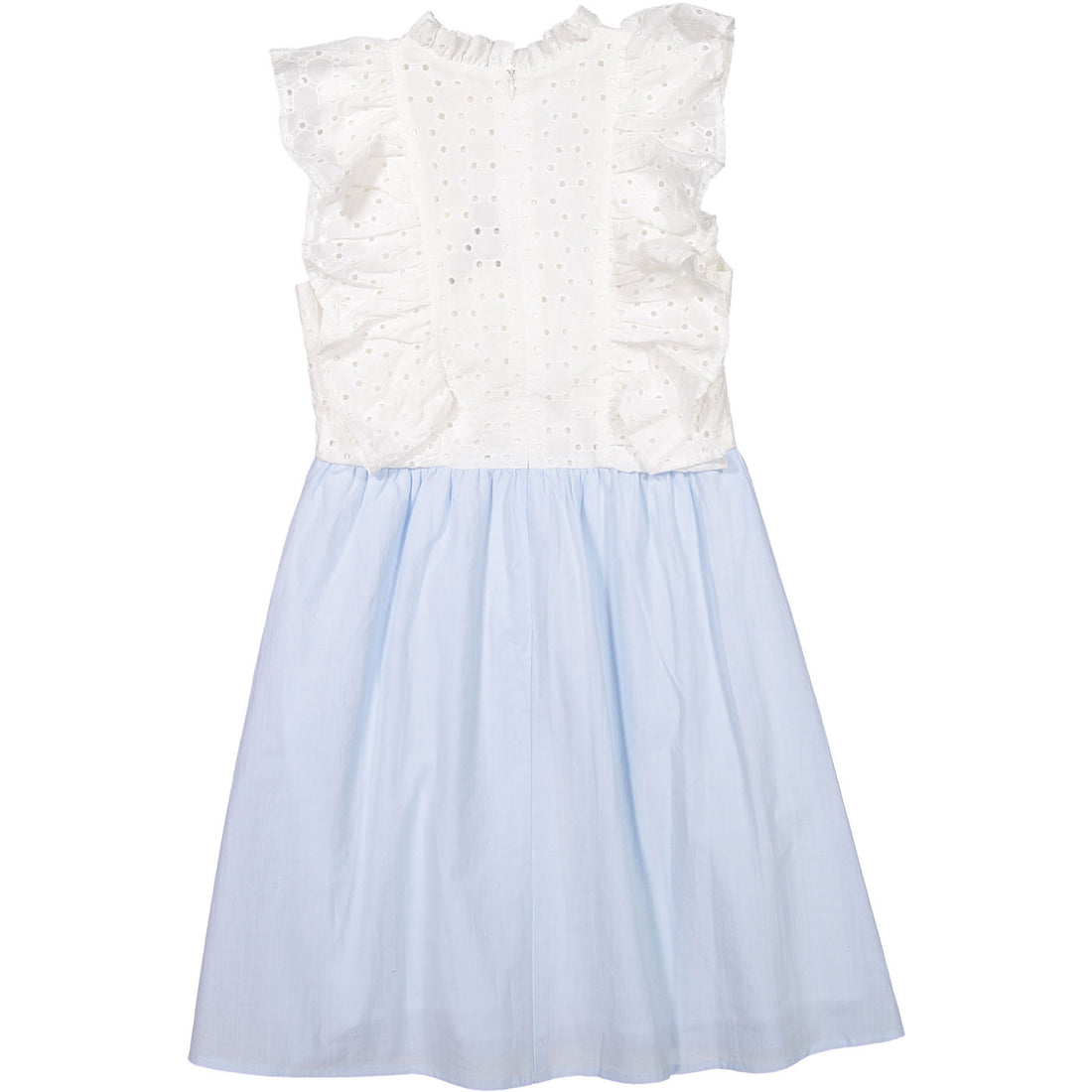 A4 Light Blue/Cream Ruffle Pinafore