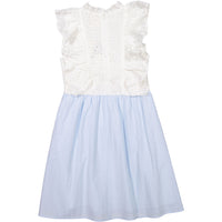 A4 Light Blue/Cream Ruffle Pinafore