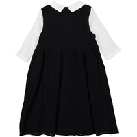 Ava and Lu Cream/Black Wrinkled Collar Dress
