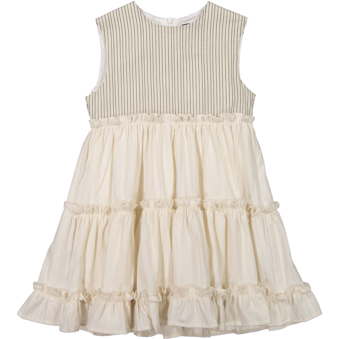 ROWE Cream Tiered Ruffle Maxi Dress