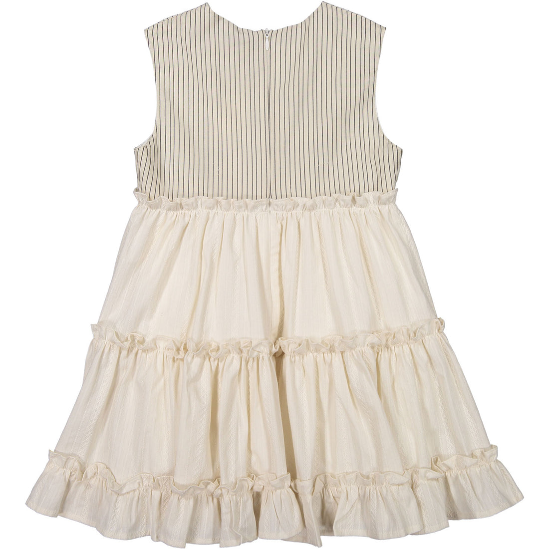ROWE Cream Tiered Ruffle Maxi Dress