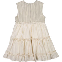 ROWE Cream Tiered Ruffle Maxi Dress
