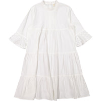 Ava and Lu Cream Tiered Eyelet Detail Dress
