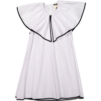 A4 Black Trimmed Ruffle Collar Dress