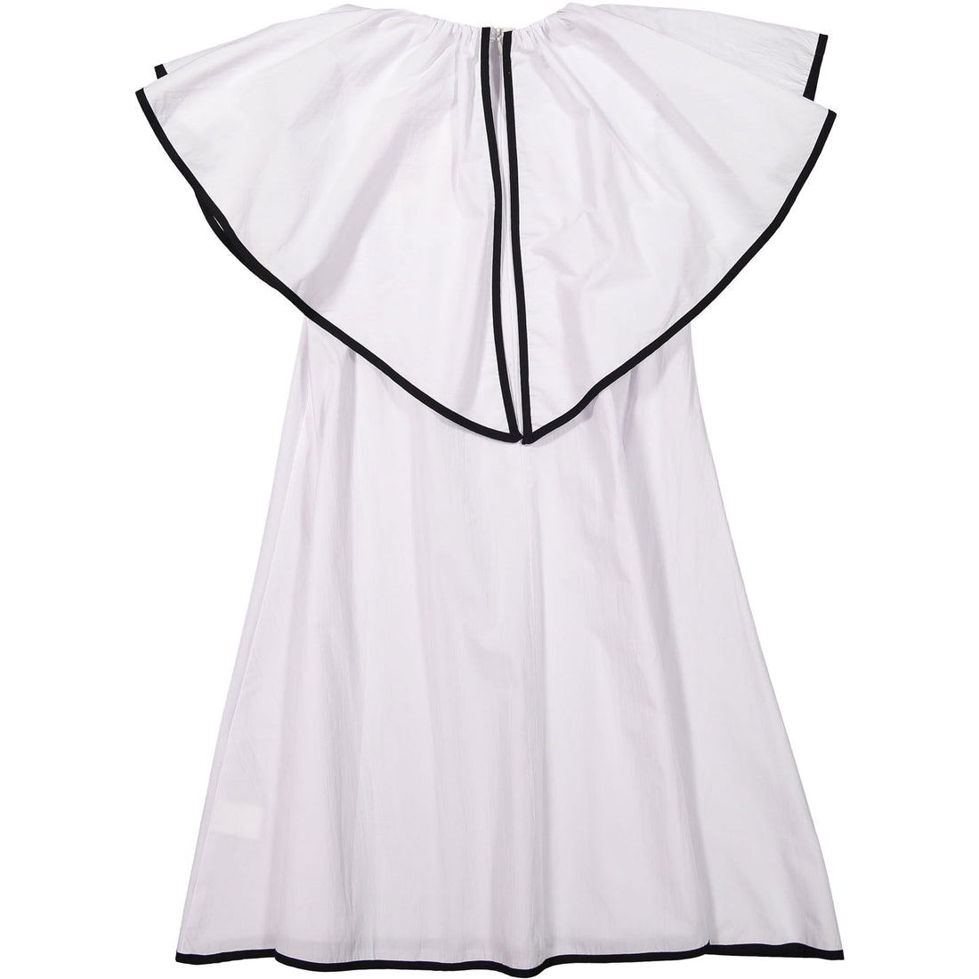 A4 Black Trimmed Ruffle Collar Dress