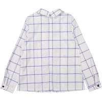 Ava and Lu White Grid Print Blouse