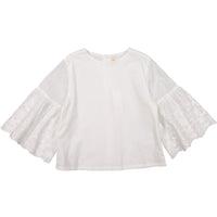 Ava and Lu White Bell Sleeve Blouse