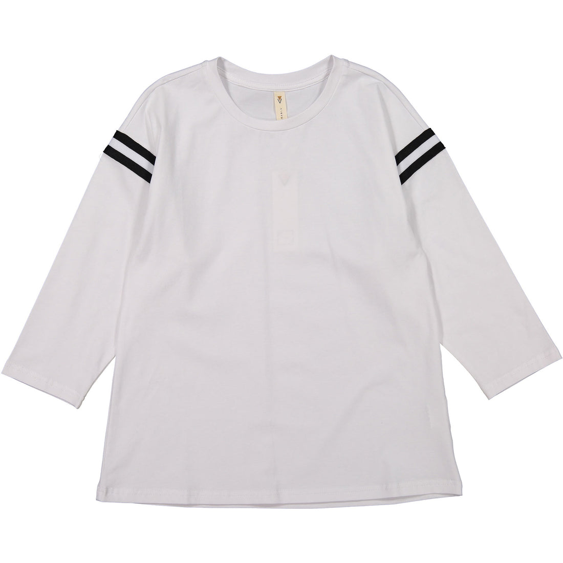 Ava and Lu White Sleeve Stripe Tee