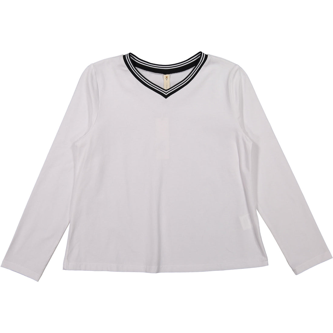 Ava and Lu White V-neck Sporty Tee