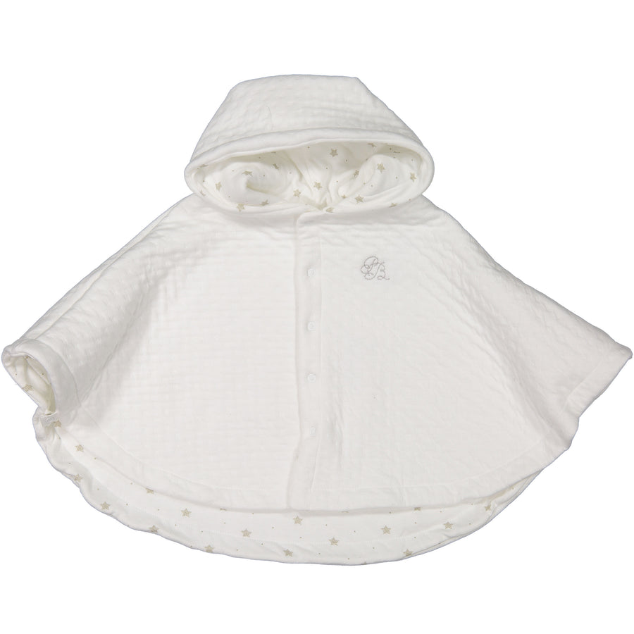 Petit Bateau White Baby Hooded Cape