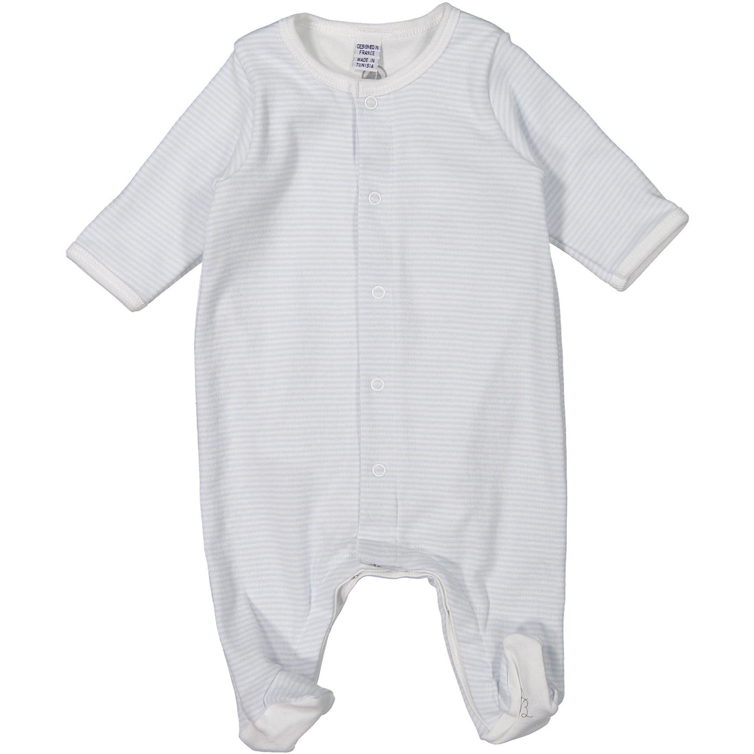 Petit Bateau Blue Striped Lined Footie