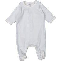 Petit Bateau Blue Striped Lined Footie