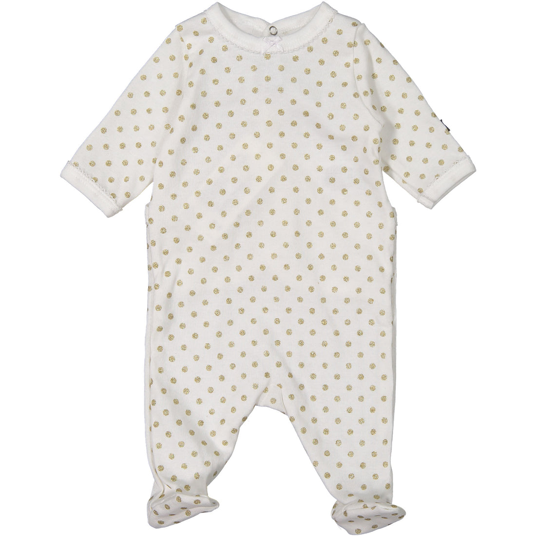 Petit Bateau White Gold Sparkle Dots Footie
