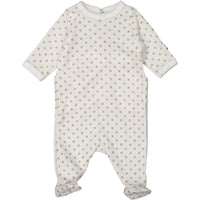 Petit Bateau White Gold Sparkle Dots Footie
