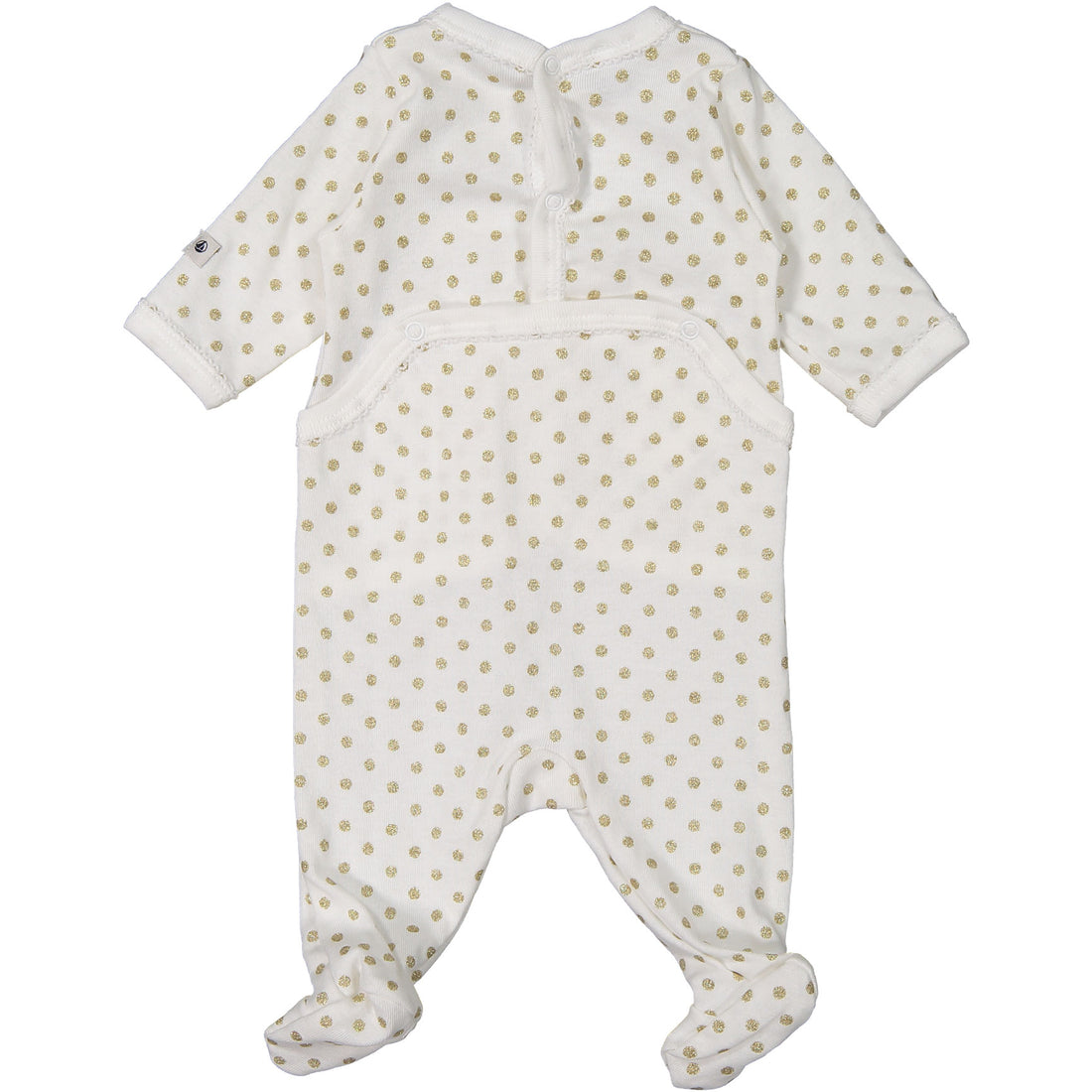 Petit Bateau White Gold Sparkle Dots Footie