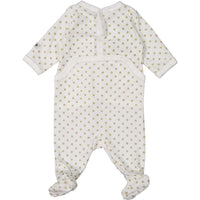 Petit Bateau White Gold Sparkle Dots Footie